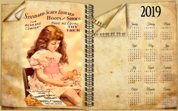 Картинка календари рисованные +векторная+графика цветы девочка