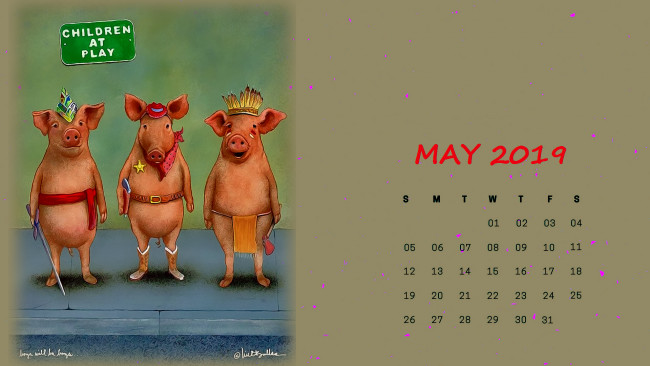 Обои картинки фото календари, рисованные,  векторная графика, экипировка, свинья, оружие, поросенок