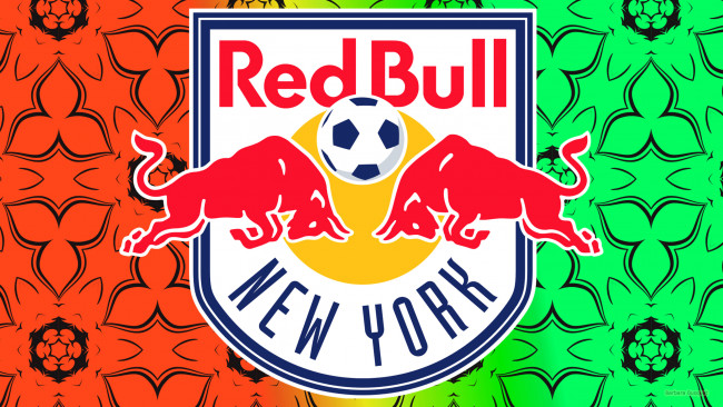 Обои картинки фото спорт, эмблемы клубов, red, bulls, new, york, фон, логотип