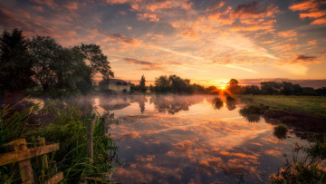 Картинка природа реки озера англия графство ноттингемшир