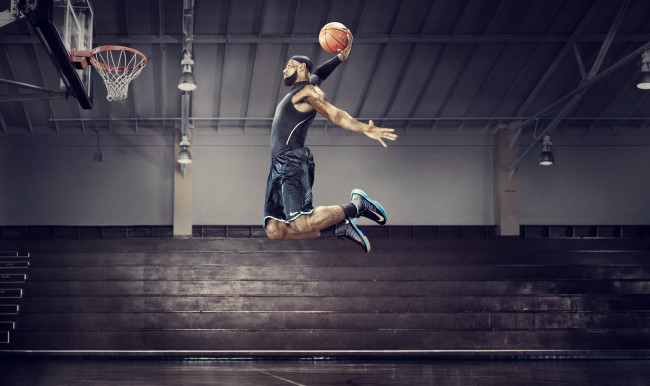 Обои картинки фото спорт, баскетбол, слен, данк, прыжок