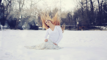 Картинка -Unsort+Блондинки девушки unsort блондинки деревья снег