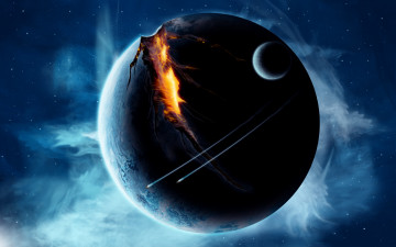 Картинка космос арт катастрофа планета взрыв