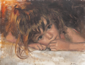 Картинка рисованное живопись взгляд ребенок laurent botella лицо девочка