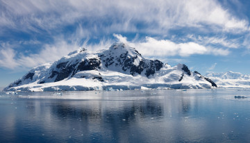 Картинка природа побережье ледник лёд снег холод мерзлота камни берег вода