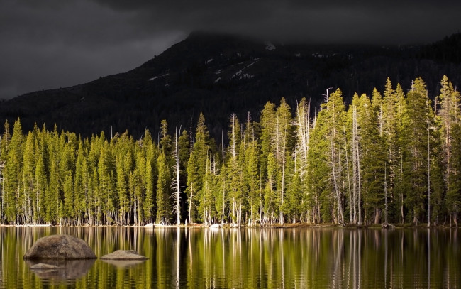 Обои картинки фото природа, реки, озера, лес, озеро, горы, отражение, облака