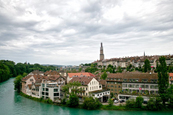 Картинка города берн швейцария вода здания