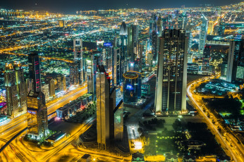 Картинка города дубаи+ оаэ огни dubai ночь ночной город