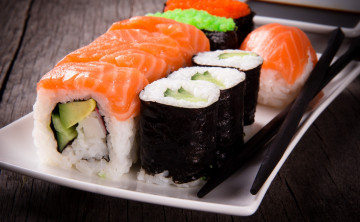 обоя суши роллы, еда, рыба,  морепродукты,  суши,  роллы, суши, роллы