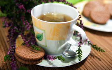 Картинка еда напитки +Чай тимьян печенье