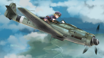 Картинка аниме оружие +техника +технологии полет самолет