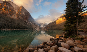 Картинка природа реки озера национальный парк банф рассвет в горах канада