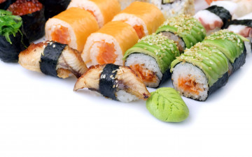 обоя еда, рыба,  морепродукты,  суши,  роллы, кухня, японская, роллы, суши