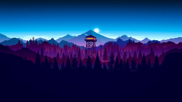 Картинка векторная+графика графика+ graphics artwork firewatch сreative