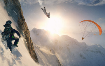 Картинка спорт экстрим полет снег горы