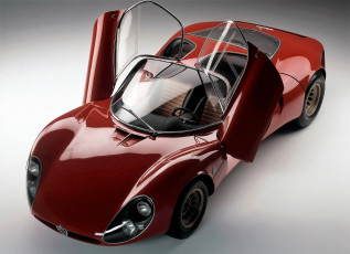 Картинка автомобили alfa+romeo красный кабриолет двери