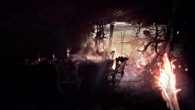 Обои картинки фото видео игры, agony, пещера, кости, ад