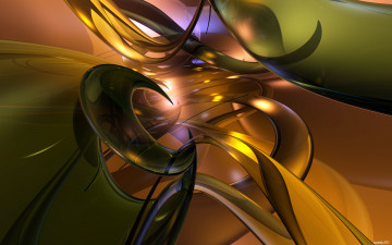 Картинка 3д графика fractal фракталы цвета изгибы линии