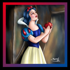 Картинка мультфильмы snow white and the seven dwarfs яблоко девушка
