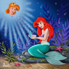 Картинка мультфильмы the little mermaid ракушка русалка