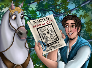 Картинка мультфильмы tangled лошадь парень