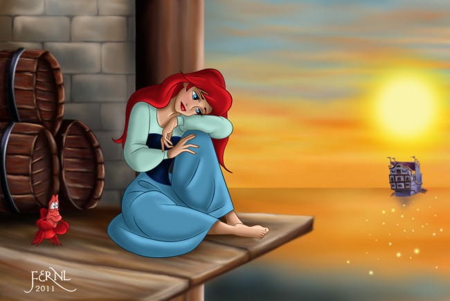 Обои картинки фото мультфильмы, the, little, mermaid, девушка