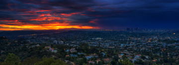 обоя города, лос-анджелес , сша, панорама, вид, сверху
