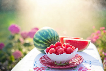 Картинка еда арбуз лето питание дыня фрукты