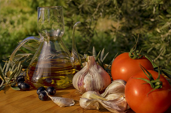 Картинка еда разное натюрморт овощи масло здоровый кухня чеснок помидоры ингредиенты