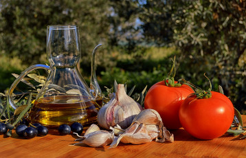 Картинка еда разное натюрморт овощи масло здоровый кухня чеснок помидоры ингредиенты