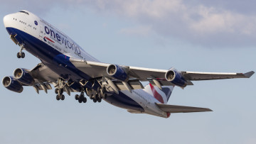 Картинка boeing+747-400 авиация пассажирские+самолёты полет авиалайнер