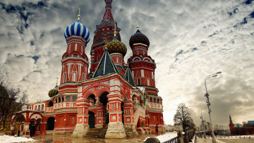 Картинка города москва+ россия кремль красная площадь собор москва