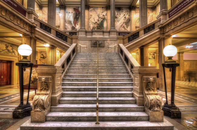 Обои картинки фото carnegie museum of art stairway, интерьер, холлы,  лестницы,  корридоры, лестница, музей
