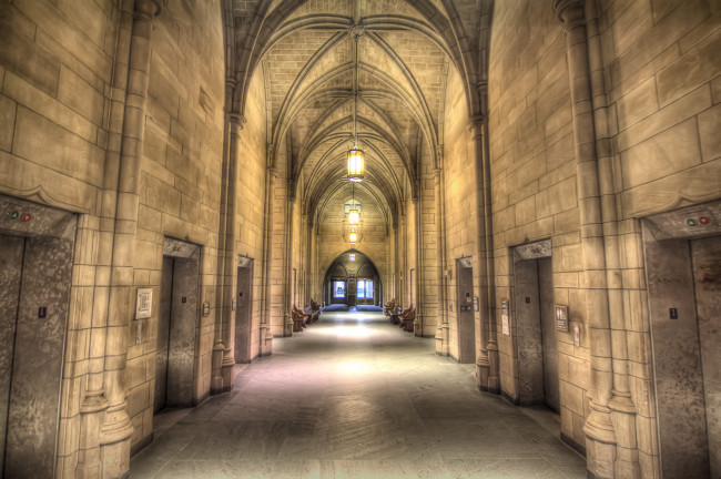 Обои картинки фото cathedral of learning hallway, интерьер, убранство,  роспись храма, собор