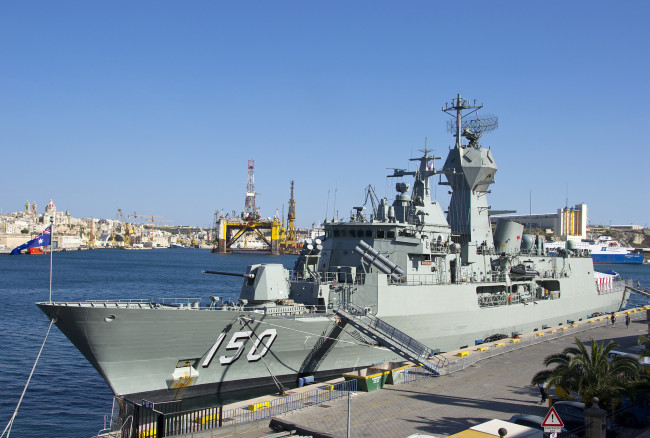 Обои картинки фото hmas anzac, корабли, крейсеры,  линкоры,  эсминцы, боевой, флот