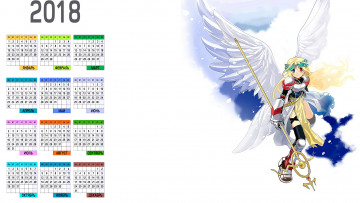 Картинка календари аниме взгляд жезл крылья девушка
