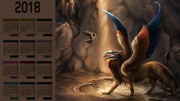 Картинка календари фэнтези существо крылья птица