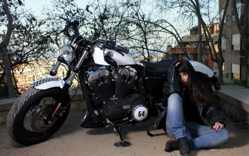 обоя мотоциклы, мото с девушкой, harley, davidson
