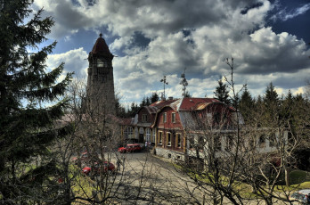 Картинка Черная башня города здания дома Чехия
