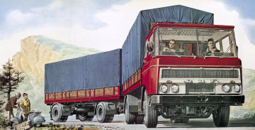 Картинка рисованные авто мото грузовик трасса