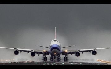 Картинка boeing 747 авиация пассажирские самолёты полоса лайнер взлет