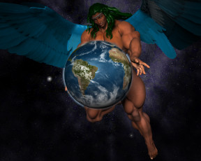 Картинка 3д+графика ангел+ angel ангел планета мужчина