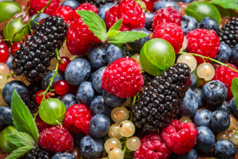 Картинка еда фрукты +ягоды ягоды голубика крыжовник смородина ежевика малина