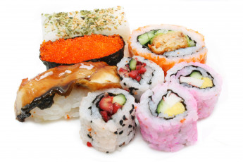 обоя еда, рыба,  морепродукты,  суши,  роллы, икра, суши