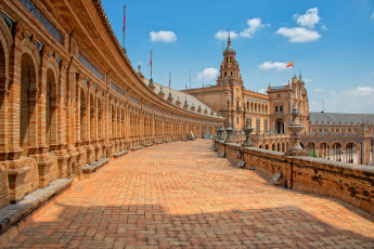 Картинка plaza+de+espa& 241 +seville +spain города севилья+ испания дворец галерея