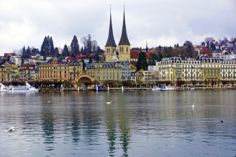 Картинка швейцария++люцерн города люцерн+ швейцария река дома люцерн мост