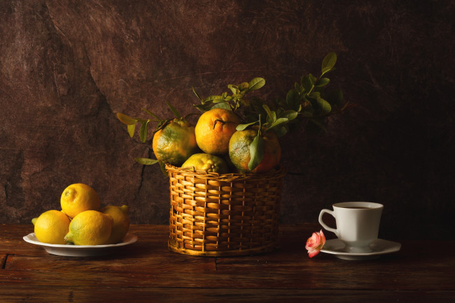 Обои картинки фото еда, цитрусы, мандарины, лимоны