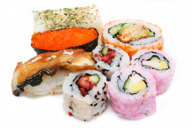 Обои картинки фото еда, рыба,  морепродукты,  суши,  роллы, икра, суши