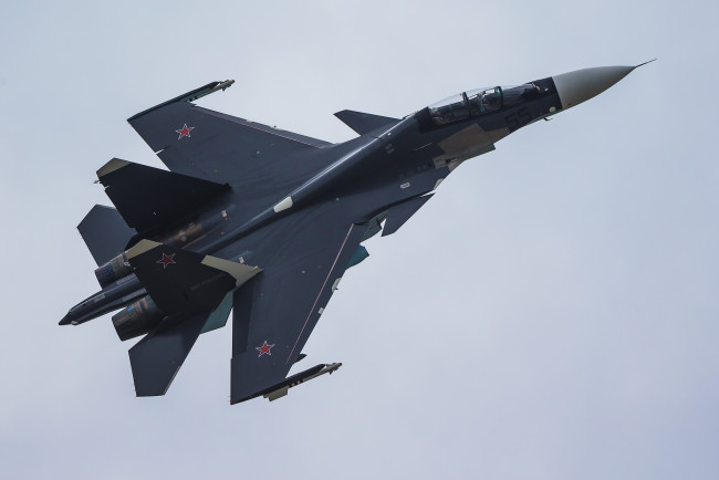Обои картинки фото su-30sm, авиация, боевые самолёты, россия, перехватчик, истребитель, ввс