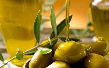 Картинка еда оливки масло ветка струя